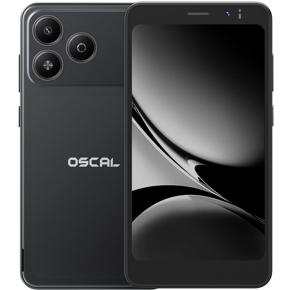 OSCAL Flat 3C Mini Unlocked Phone for Seniors,5" Small Screen,Android 16 Go,3000mAh Removable Battery,Dual SIM 4G LTE,Large Font & TalkBack