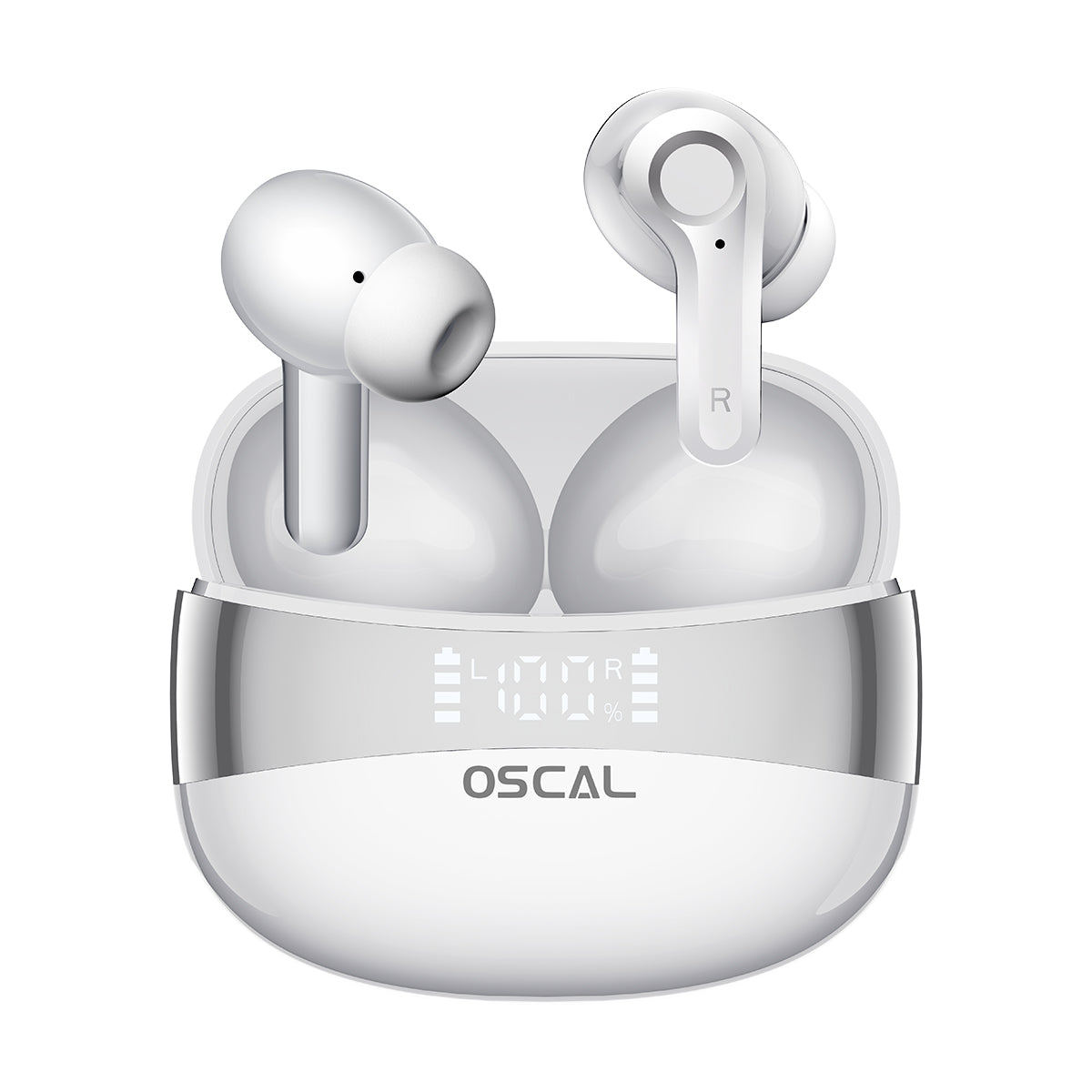 OSCAL HiBuds 6 Wireless Earbuds, Bluetooth 5.4 Noise Cancelling Earphones with Hi-Fi Deep Bass LED Display