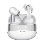 OSCAL HiBuds 6 ワイヤレスイヤホン, Bluetooth 5.4 ノイズキャンセリングイヤホン Hi-Fi重低音 LEDディスプレイ付き