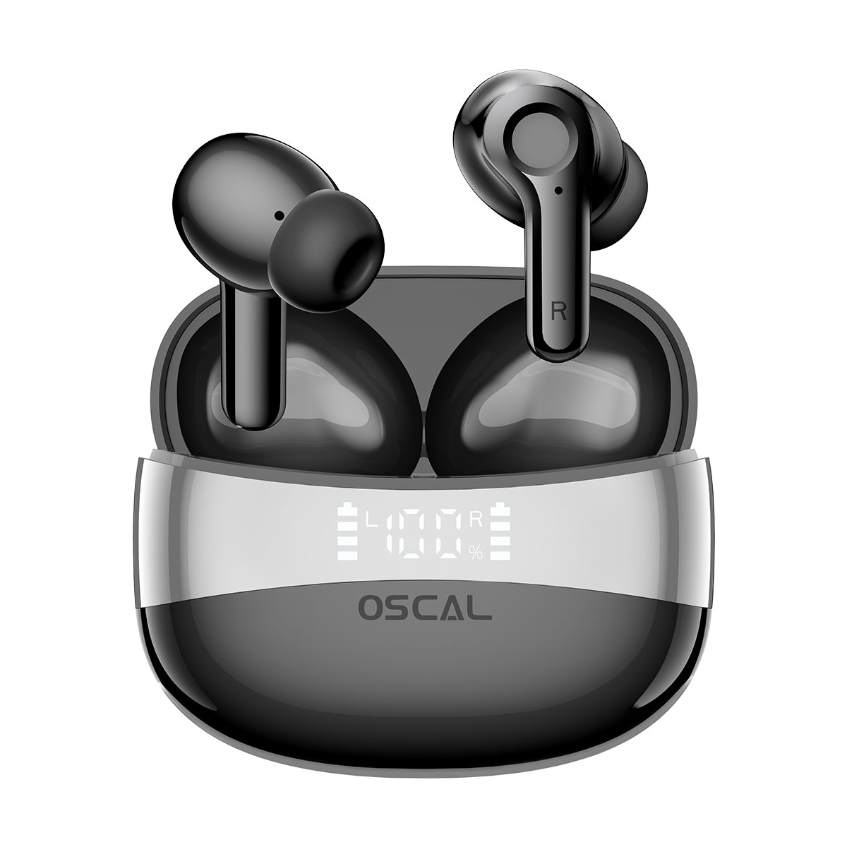 OSCAL HiBuds 6 Wireless Earbuds, Bluetooth 5.4 Noise Cancelling Earphones with Hi-Fi Deep Bass LED Display