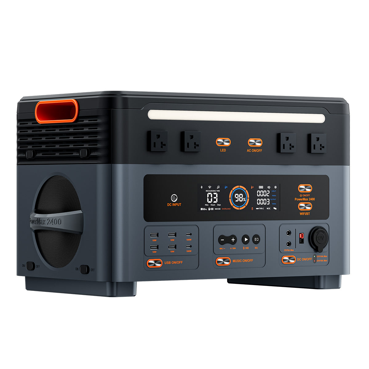 OSCAL PowerMax 2400 Tragbare Powerstation 2400W (Spitze 4800W) 16 Ausgänge 1872Wh