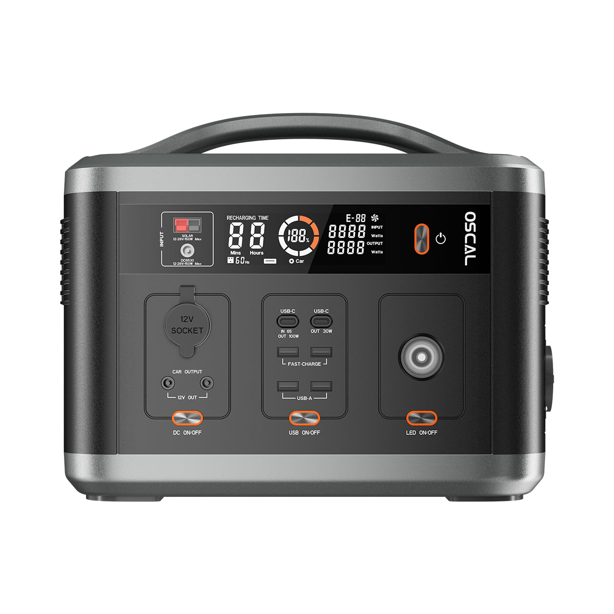 OSCAl PowerMax 700 Portable Power Station  666Wh 700W AC (1200W Surge) 12 Outputs 100W USB-C PD Fast Recharge