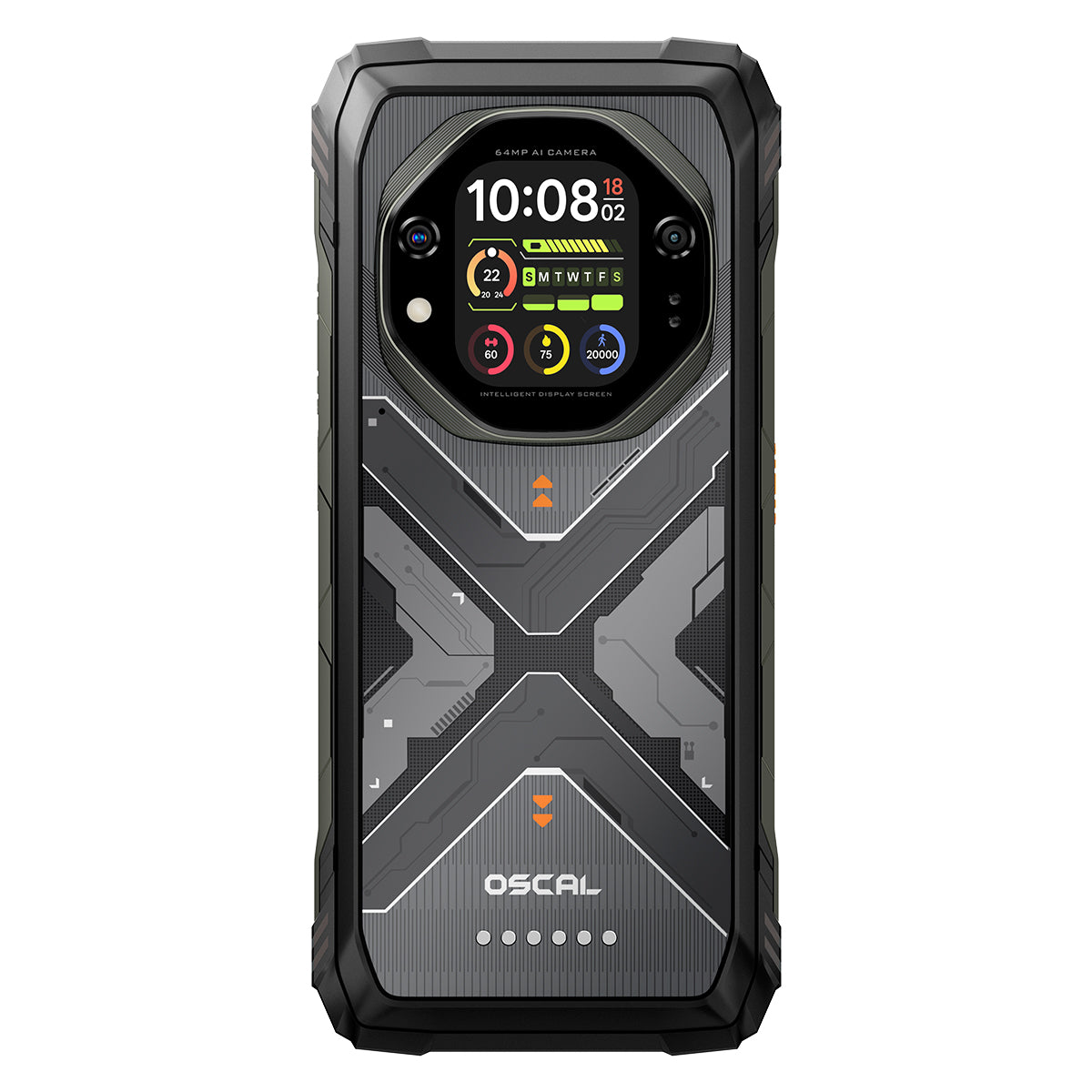 OSCAL Tank 1 Robustes Smartphone 20000mAh/55W 6,78" FHD+ 120Hz & 2,01" Rückseiten-Touchscreen Nachtsicht